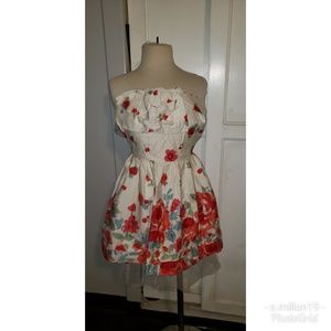 Strapless floral dress